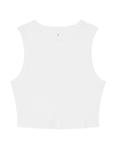 BEL-1013-Débardeur femme court musculaire à micro-côte